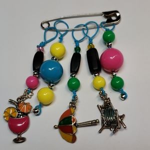 Charm Brooch Beach Theme Custom